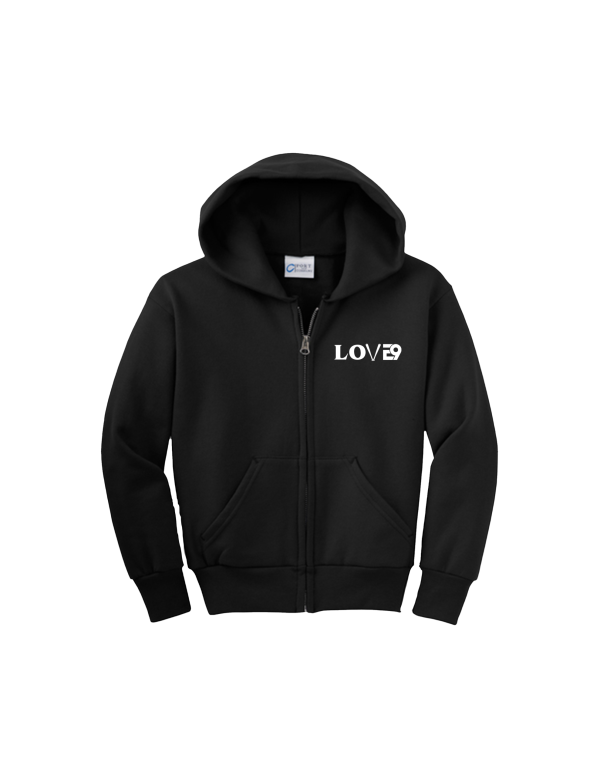 LOVE9 YOUTH Full-Zip Hooded Sweatshirt - Image 4