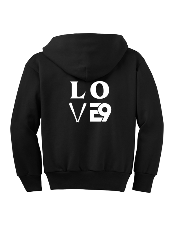 LOVE9 YOUTH Full-Zip Hooded Sweatshirt - Image 3